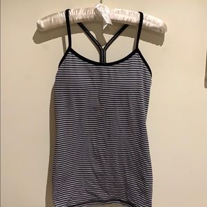 Lululemon power Y tank striped, size 6
